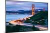 Before Sunrise On Approach North Side, Beautiful Golden Gate Bridge, San Francisco Cityscape-Vincent James-Mounted Photographic Print