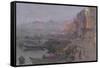 Before Sunrise on the Ghat, Varanasi, 2015-Peter Brown-Framed Stretched Canvas