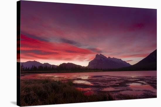 Before sunrise, Vermillion Lake, Banff National Park, UNESCO World Heritage Site, Canadian Rockies,-JIA JIAHE-Stretched Canvas