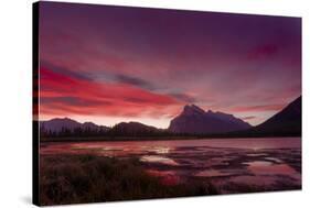 Before sunrise, Vermillion Lake, Banff National Park, UNESCO World Heritage Site, Canadian Rockies,-JIA JIAHE-Stretched Canvas