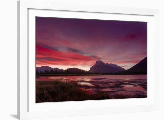 Before sunrise, Vermillion Lake, Banff National Park, UNESCO World Heritage Site, Canadian Rockies,-JIA JIAHE-Framed Photographic Print