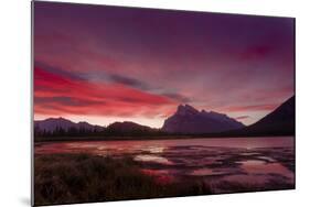 Before sunrise, Vermillion Lake, Banff National Park, UNESCO World Heritage Site, Canadian Rockies,-JIA JIAHE-Mounted Photographic Print