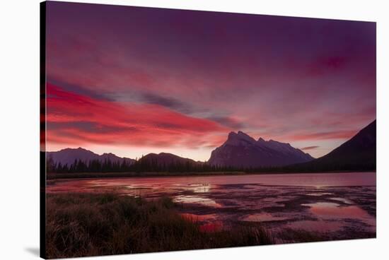 Before sunrise, Vermillion Lake, Banff National Park, UNESCO World Heritage Site, Canadian Rockies,-JIA JIAHE-Stretched Canvas