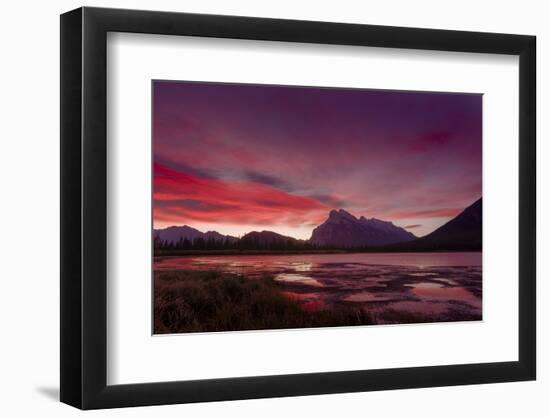 Before sunrise, Vermillion Lake, Banff National Park, UNESCO World Heritage Site, Canadian Rockies,-JIA JIAHE-Framed Photographic Print