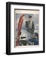 Before Take-Off a German Naval Pilot Contemplates the Mission Before Him-E. Godberson-Framed Art Print