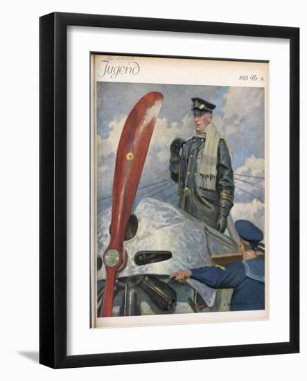 Before Take-Off a German Naval Pilot Contemplates the Mission Before Him-E. Godberson-Framed Art Print