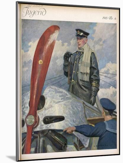 Before Take-Off a German Naval Pilot Contemplates the Mission Before Him-E. Godberson-Mounted Art Print