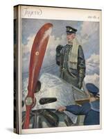 Before Take-Off a German Naval Pilot Contemplates the Mission Before Him-E. Godberson-Stretched Canvas