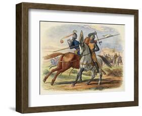 Before the Battle King Robert De Bruce VIII Kills Sir Henry De Bohun in Single Combat-James Doyle-Framed Art Print