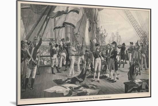 Before the Battle Nelson Orders His Famous Signal: England Expects Every Man to Do His Duty-Thomas Davidson-Mounted Art Print