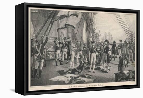 Before the Battle Nelson Orders His Famous Signal: England Expects Every Man to Do His Duty-Thomas Davidson-Framed Stretched Canvas
