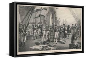 Before the Battle Nelson Orders His Famous Signal: England Expects Every Man to Do His Duty-Thomas Davidson-Framed Stretched Canvas