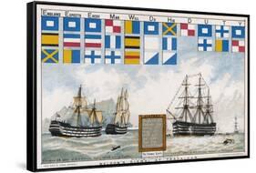 Before the Battle Nelson Sends His Famous Signal: England Expects Every Man to Do His Duty-W.w. May-Framed Stretched Canvas