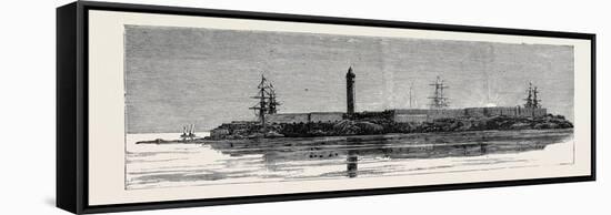 Before the Bombardment of Alexandria, July 7, 1882: Fortifications of the Lighthouse and Barracks-null-Framed Stretched Canvas