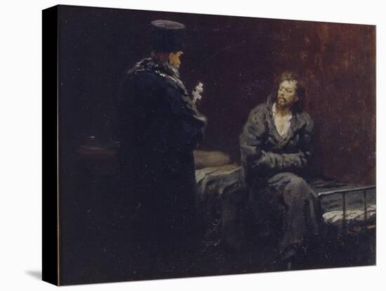 Before the Confession, 1879-1885-Ilya Yefimovich Repin-Stretched Canvas