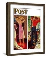 "Before the Date" Saturday Evening Post Cover, September 24,1949-Norman Rockwell-Framed Giclee Print