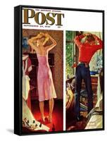 "Before the Date" Saturday Evening Post Cover, September 24,1949-Norman Rockwell-Framed Stretched Canvas