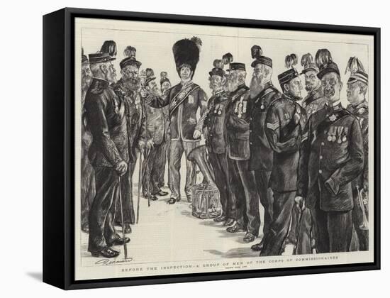 Before the Inspection, a Group of Men of the Corps of Commissionaires-Charles Paul Renouard-Framed Stretched Canvas