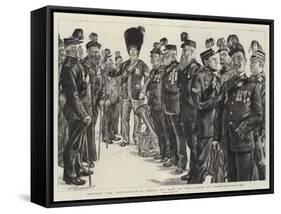 Before the Inspection, a Group of Men of the Corps of Commissionaires-Charles Paul Renouard-Framed Stretched Canvas