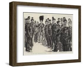 Before the Inspection, a Group of Men of the Corps of Commissionaires-Charles Paul Renouard-Framed Giclee Print