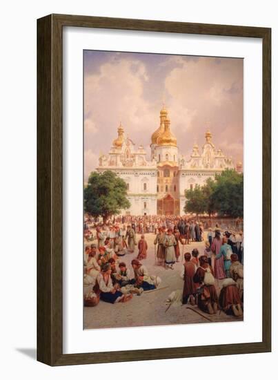 Before the Kiev Monastery of the Caves-Vasili Petrovich Vereshchagin-Framed Giclee Print