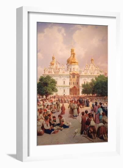 Before the Kiev Monastery of the Caves-Vasili Petrovich Vereshchagin-Framed Giclee Print