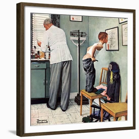 "Before the Shot" or "At the Doctor's", March 15,1958-Norman Rockwell-Framed Giclee Print