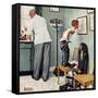 "Before the Shot" or "At the Doctor's", March 15,1958-Norman Rockwell-Framed Stretched Canvas