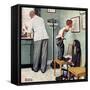 "Before the Shot" or "At the Doctor's", March 15,1958-Norman Rockwell-Framed Stretched Canvas