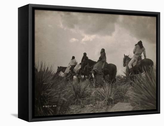 Before the Storm, Apache-Edward S Curtis-Framed Stretched Canvas