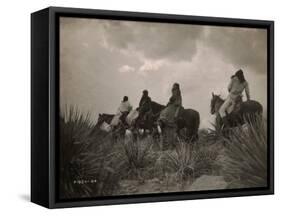 Before the Storm, Apache-Edward S Curtis-Framed Stretched Canvas