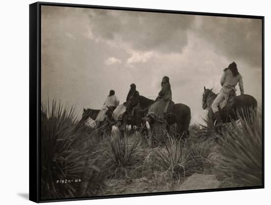 Before the Storm, Apache-Edward S Curtis-Framed Stretched Canvas