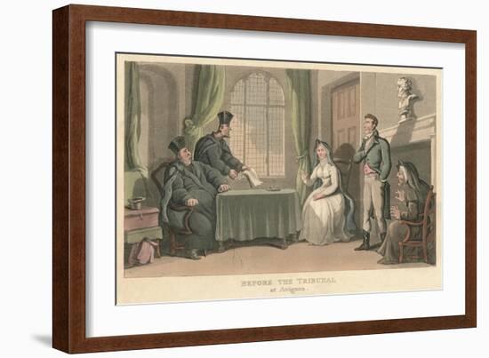 'Before the Tribunal at Avignon', 1818, (1821)-Thomas Rowlandson-Framed Giclee Print