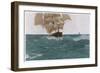 "Before the Wind", a Ship Sets Her Out-Riggers to Take Advantage of a Favorable Wind-Hans Petersen-Framed Art Print