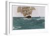 "Before the Wind", a Ship Sets Her Out-Riggers to Take Advantage of a Favorable Wind-Hans Petersen-Framed Art Print