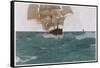 "Before the Wind", a Ship Sets Her Out-Riggers to Take Advantage of a Favorable Wind-Hans Petersen-Framed Stretched Canvas