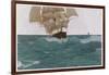 "Before the Wind", a Ship Sets Her Out-Riggers to Take Advantage of a Favorable Wind-Hans Petersen-Framed Art Print