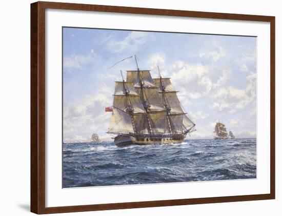 Before Trafalgar - R.N. Frigates Watch Off Cadiz-Roy Cross-Framed Premium Giclee Print