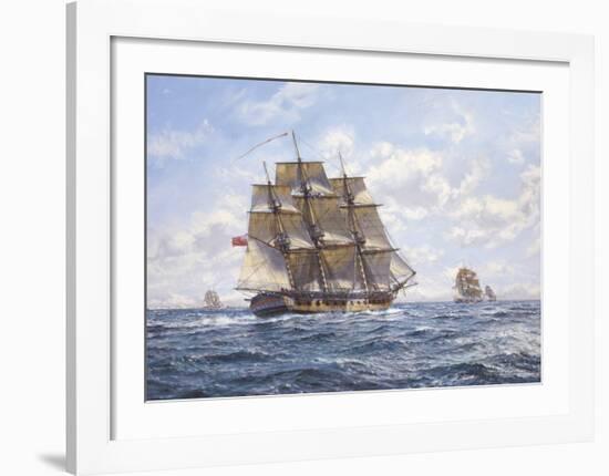 Before Trafalgar - R.N. Frigates Watch Off Cadiz-Roy Cross-Framed Premium Giclee Print