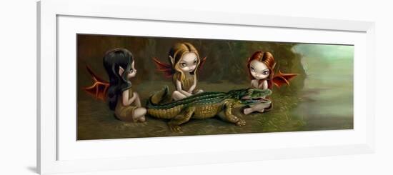 Befriending an Alligator-Jasmine Becket-Griffith-Framed Premium Giclee Print