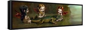 Befriending an Alligator-Jasmine Becket-Griffith-Framed Stretched Canvas