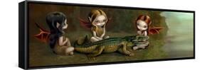 Befriending an Alligator-Jasmine Becket-Griffith-Framed Stretched Canvas