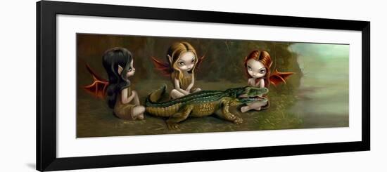 Befriending an Alligator-Jasmine Becket-Griffith-Framed Art Print