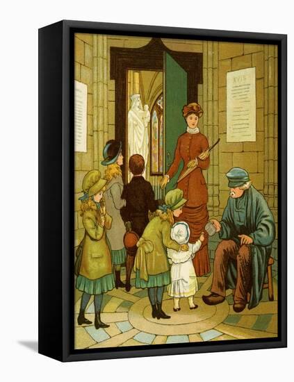 Beggar at church doors-Thomas Crane-Framed Stretched Canvas