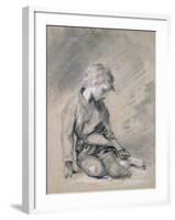 Beggar Boy, About 1780 (Black Chalk and Stump, Heightened with White, on Pale Buff Paper)-Thomas Gainsborough-Framed Giclee Print