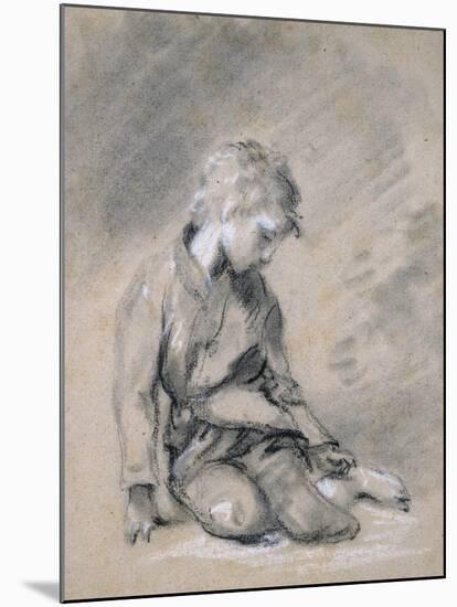 Beggar Boy, About 1780 (Black Chalk and Stump, Heightened with White, on Pale Buff Paper)-Thomas Gainsborough-Mounted Giclee Print