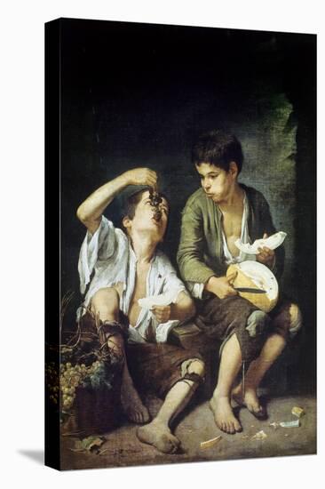 Beggar Boys Eating Grapes and Melon-Bartolome Esteban Murillo-Stretched Canvas