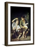 Beggar Boys Eating Grapes and Melon-Bartolome Esteban Murillo-Framed Art Print