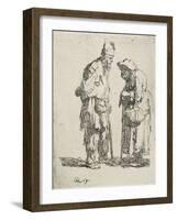 Beggar Man and Beggar Woman Conversing, 1630-Rembrandt van Rijn-Framed Giclee Print