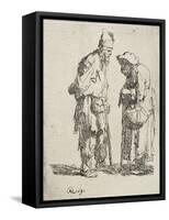 Beggar Man and Beggar Woman Conversing, 1630-Rembrandt van Rijn-Framed Stretched Canvas